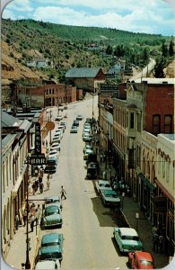 Vtg Main Street View Old Cars People Signs Central City Colorado Postcard