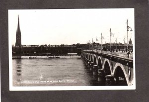 France Bordeaux Le Pont et la Tour Saint Michel RPPC Real Photo Europe