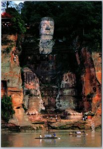 VINTAGE CHINA ILLUSTRATED MAXIMUM POSTCARD SICHUAN SCENE GIANT BUDDHA OF LESHAN