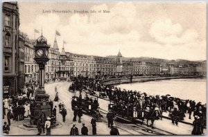 Lodge Promenade Douglas Isle Of Man Arch Lake Crowd on Street Postcard