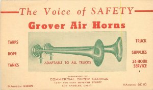 Postcard 1920s auto air horns advertising Grover undivided 23-11384