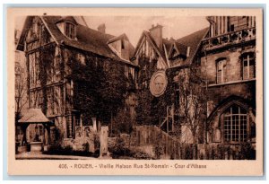 c1940's Old house St. Romain Street Court of Albane Rouen France Postcard 