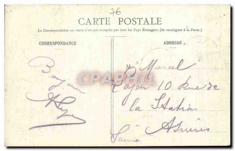 Old Postcard Treport Bridge restraint and port