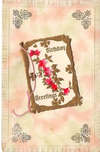 Birthday greetings attachment on card Writing on back 