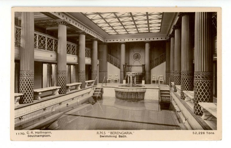 Cunard Line - RMS Berengaria, Swimming Bath   RPPC