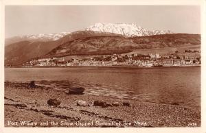 uk32277 fort william and the snow capped summit of ben nevis  real photo uk