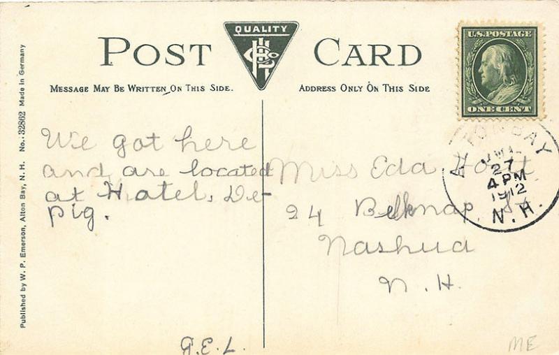 Alton Bay NH W. F. Emerson's Store & Post Office, in 1912 Postcard