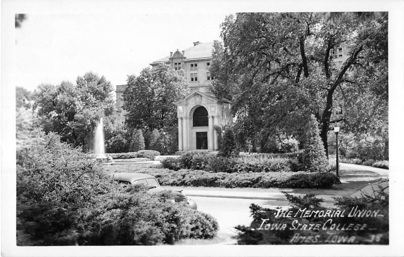 Ames Iowa Iowa State College The Memorial Union Real Photo Postcard V16078