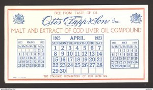 Otis Clapp & Son Inc. BOSTON Malt & Extract of Cod Liver Oil compound BLOTTER