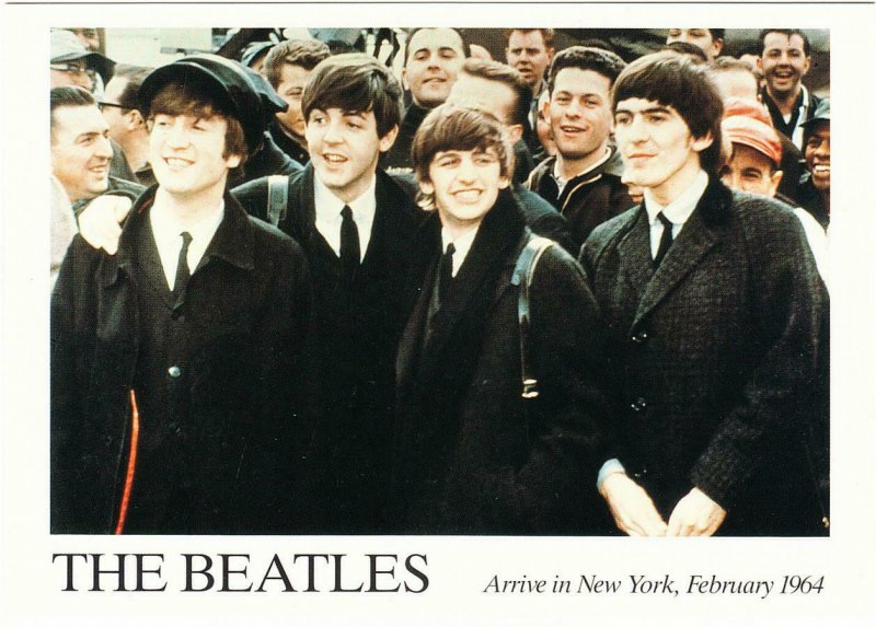 The Beatles in 1964 Arriving in New York City Modern Postcard