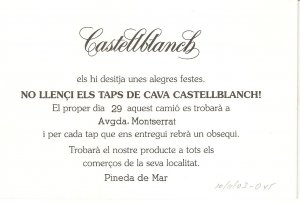 Bus with publicity of Cava Castellbranch Modern Spanish invitation card