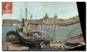 Old Postcard Marseille cathedral and the port of Joliette