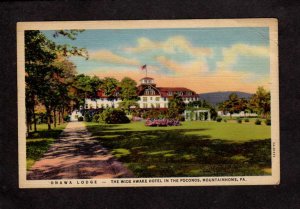 PA Onawa Lodge Hotel Pocono Mountains Mountainhome Pennsylvania Postcard  Penn