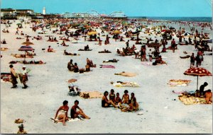 Vtg Wildwood-by-the-Sea New Jersey NJ Beach View North of Oak Avenue Postcard