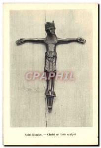 Old Postcard Saint Riquier Christ Wood Sculpting