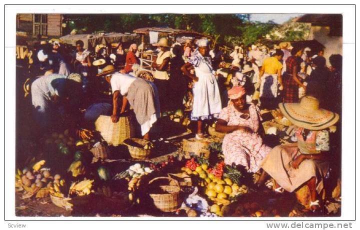 Market Scene , Jamaica, 40-60s