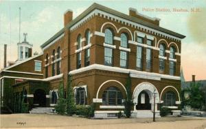 1909 Police Station NASHUA NEW HAMPSHIRE Valentine postcard 4129