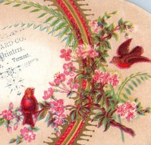 1880s Die-Cut Egg Union Card Co. Card Printers Montpelier, VT Lovely Birds P116