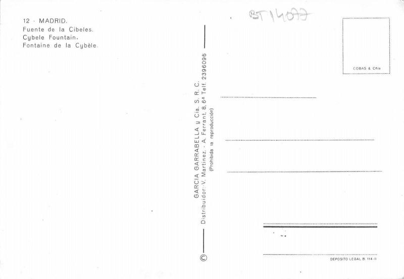 BT14077 fuente de la cibeles Madrid           Spain