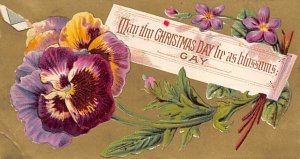 Approx. Size: 2.5 x 4.75 May thy Christmas day be as blossoms gay  Late 1800'...