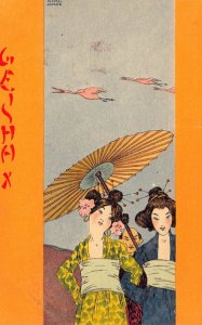 LPD24     Signed  Artist, Raphael Kirchner Geisha  Postcard