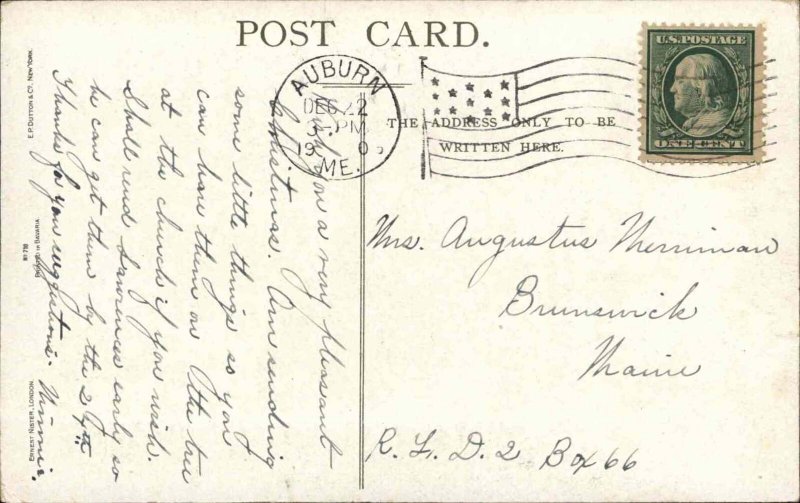 Christmas Choir Boys Holly Ernest Nister c1900s-20s Postcard