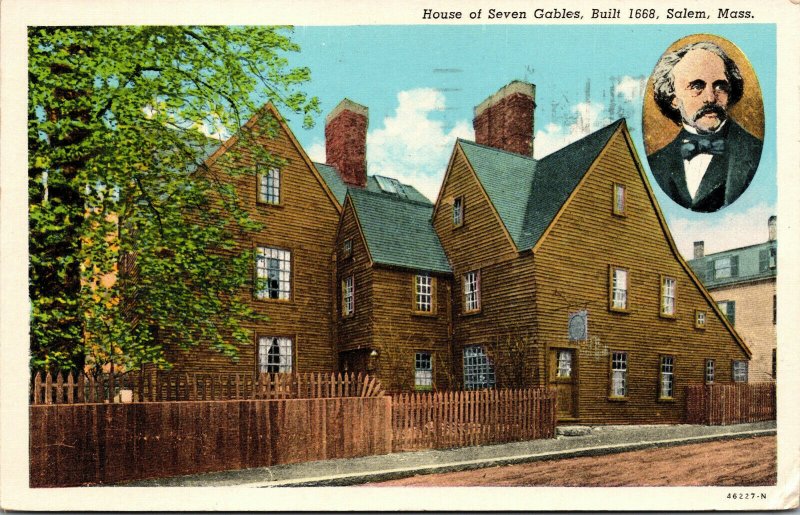 Vtg 1920s House of Seven Gables Hawthorne Salem Massachusetts MA Postcard