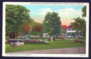 Central Park Monument Flowers Lakeside OH used c1956
