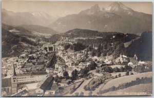 Berchtesgaden Germany Bird's Eye View Mountains And Houses Postcard