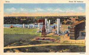 J49/ near Houston Texas Postcard Linen Texas Oil Refinery Tanks  243