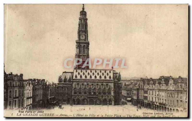 The Great War Arras Postcard Old Town Hall and the square