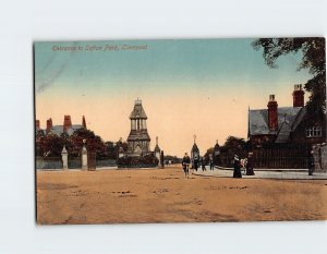 Postcard Entrance to Sefton Park Liverpool England