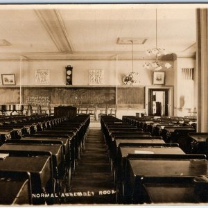 c1910s Fancy School Inside RPPC Normal Assembly Room Real Photo PC Grade A125