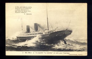 LS3492 - French Liner - CGT - La Lorraine - postcard