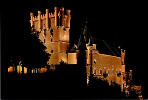 Spain Segovia The Alcazar Castle At Night