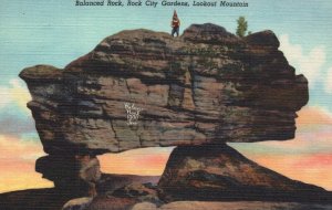 Vintage Postcard 1930's Balanced Rock City Gardens Lookout Mountain Tennessee TN