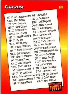 1992 Donruss Tripleplay Baseball Card Checklist #177-264 sk6141