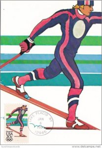 Nordic Skiing Stamp 1984 Los Angeles Olympics Artwork By Robert Peak