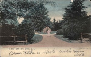 Aiken South Carolina SC The Park Rotograph  c1910 Postcard