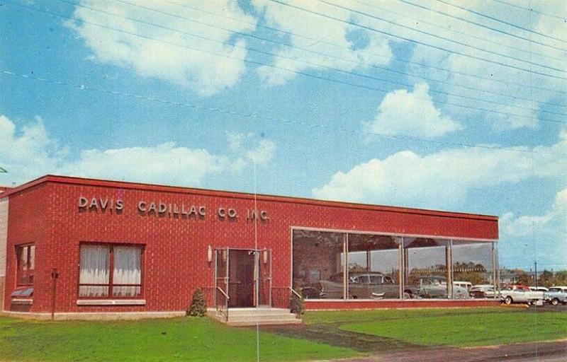 Lewiston ME Davis Cadillac Oldsmobile Sale & Service Dealership Old Car Postcard 