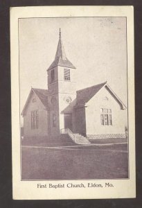 ELDON MISSOURI FIRST BAPTIST CHURCH VINTAGE POSTCARD MO. 1908