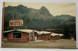 Canada Rundle Mountain Motel East of Banff Postcard H5