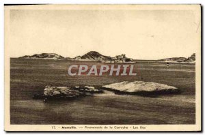 Old Postcard Marseille Promenade Corniche The islands