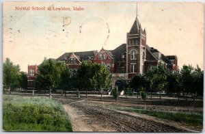 VINTAGE POSTCARD THE NORMAL SCHOOL LOCATED AT LEWISTON IDAHO MAILED 1910