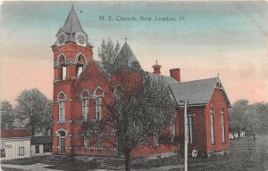 J35/ New London Ohio Postcard c1910 M.E. Church Building 290