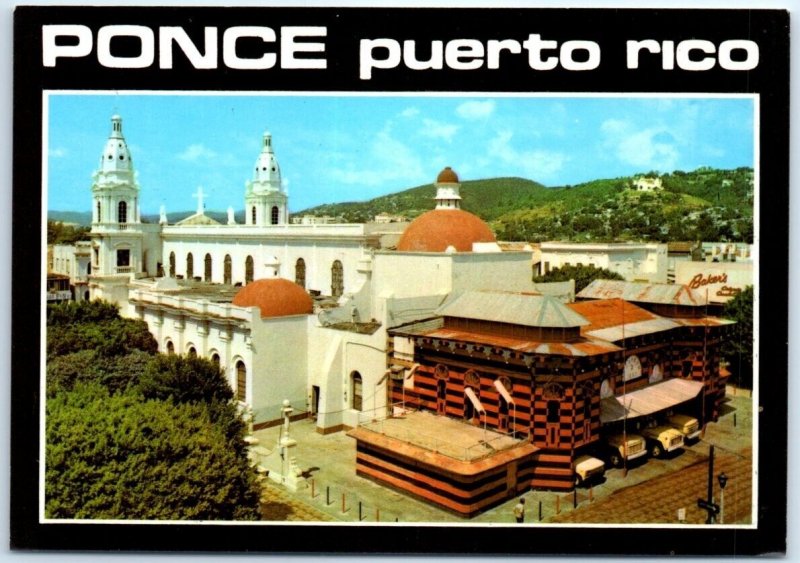 Postcard - The Fire House and the Cathedral - Ponce, Puerto Rico