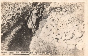 WWI World War Great War RPPC Postcard c.1914 U.S. Troops Moving into Position