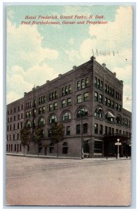 Grand Forks North Dakota ND Postcard Hotel Frederick Building Exterior View 1920