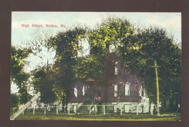 Holden Missouri High School Building MO. 1908 Vintage Postcard United