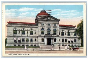 1920 Court House Exterior Scene Roadside South Bend Indiana IN Posted Postcard